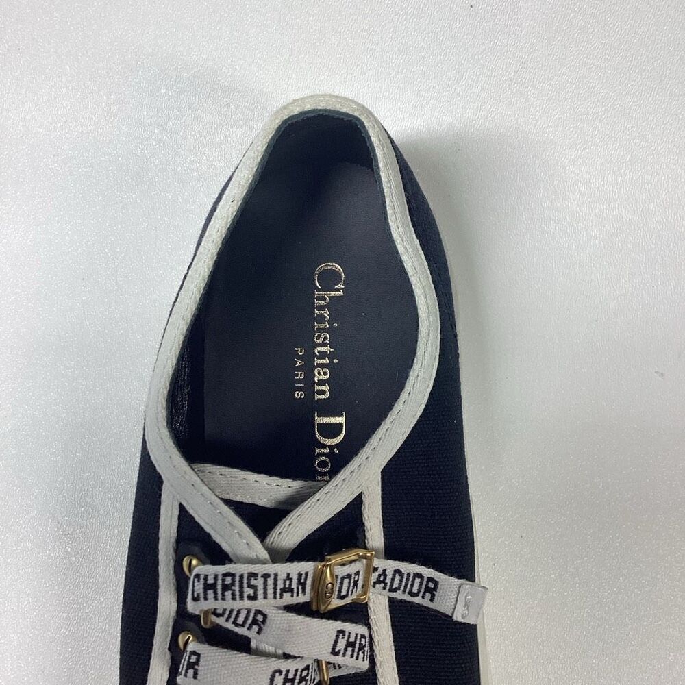 SINGLE SHOE ONLY LEFTChristian‎ Dior Walk'n'Dior Sneaker Black Cotton Canvas - Picture 5 of 13